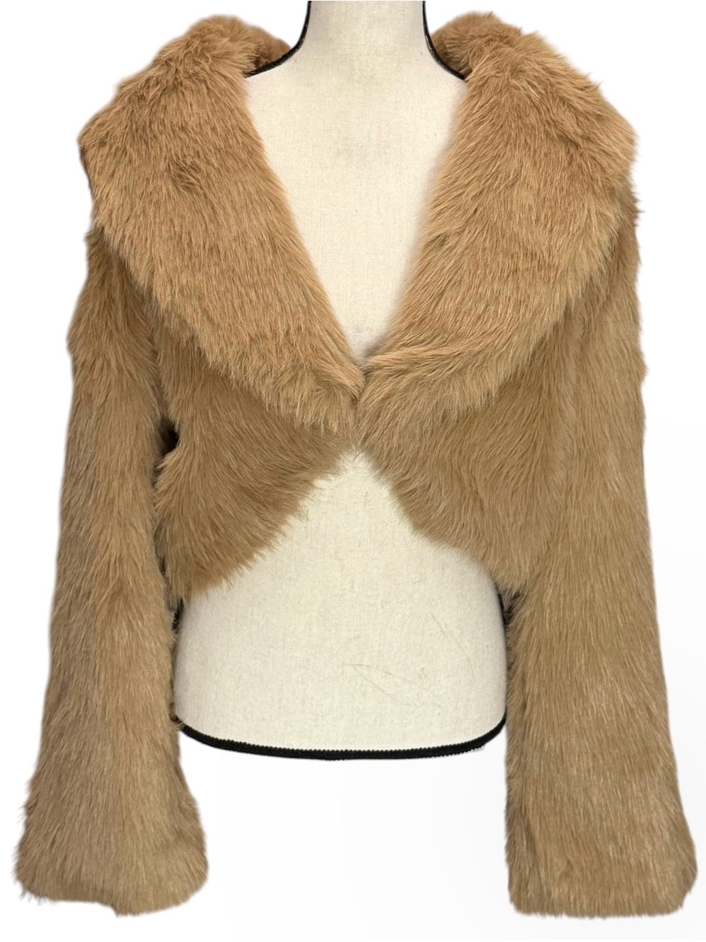 Generation Kiss Jacket XXL Estella Bolero Cropped Beige Faux Fur